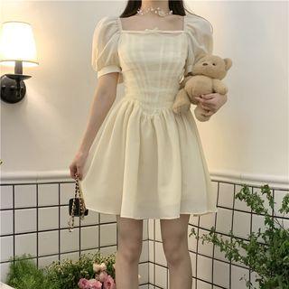 Puff-sleeve Bow A-line Dress (various Designs)