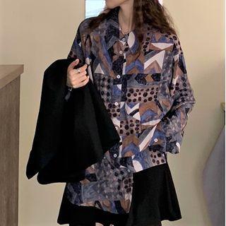 Plain Blazer / Print Shirt