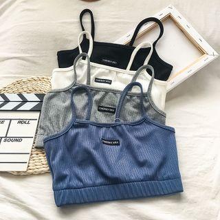 Lettering Print Knit Camisole Top