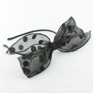 Dotted Bow Hair Band As Shown In Figure - One Size