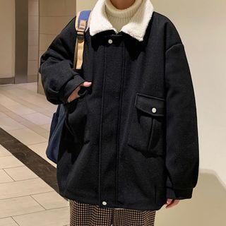 Fleece-lined Front-pocket Zip Jacket
