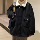 Fleece-lined Front-pocket Zip Jacket