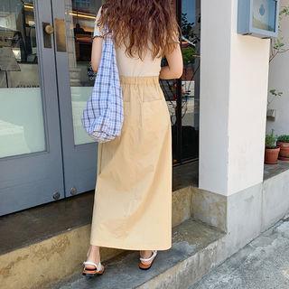 Cotton Maxi Flare Skirt