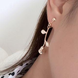 Gold Plated Rose Dangle Earring
