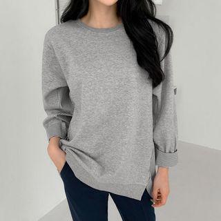 Plus Size Striped-panel Pullover