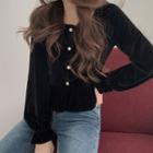 Square Neck Velvet Blouse