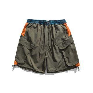 Wide Leg Drawstring Cargo Shorts