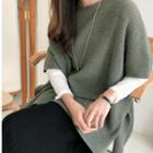 Short-sleeve Side-slit Knit Top
