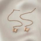 Butterfly Drop Earring 01 - 1 Pair - Silver Stud - Rose Gold - One Size