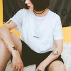 Set: Lettering Tank Top + Sleeveless T-shirt + Short-sleeve T-shirt
