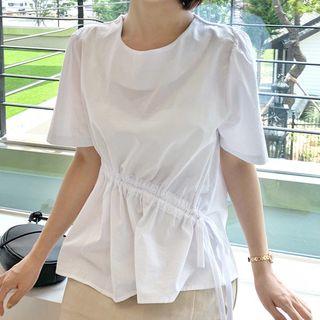 Drawstring-front Top