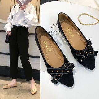 Studded Bow Accent Flats