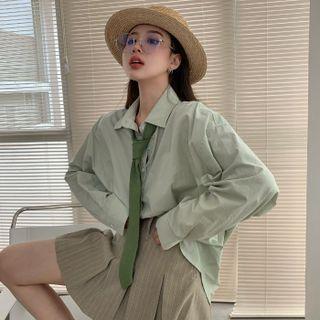 Neck Tie / Plain Shirt / Mini A-line Skirt