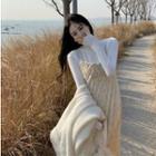 Long-sleeve Top / Midi A-line Overall Dress / Scarf / Midi Cardigan