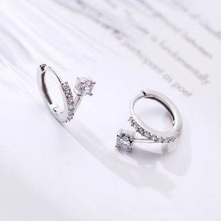 Rhinestone Hoop Earrings As Shown In Figure - One Size