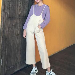 Knit Polo Shirt / Wide-leg Jumper Pants