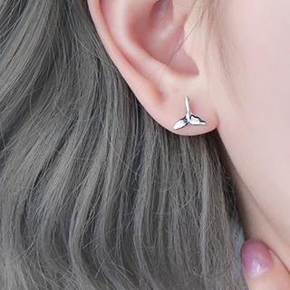 Mermaid Tail Ear Stud 925 Sterling Silver - Fishs Tail - One Size