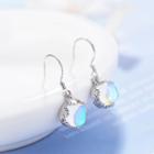 Faux Moonstone Hook Earring White Gold - One Size