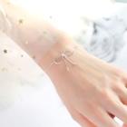 925 Sterling Silver Bow Bracelet 1 Pc - Silver - One Size