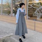 Sailor-collar Blouse / Sleeveless Midi Dress