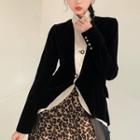 Mock Two-piece Button-up High-low Jacket
