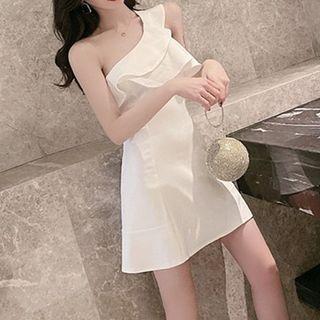 Asymmetrical A-line Mini Dress