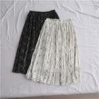 Dot Print Pleated Skirt