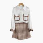 Set: Shirt + Plaid Mini Skirt