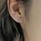 925 Sterling Silver Cat Ear Earring 1 Pair - Cat Ear Earring - One Size
