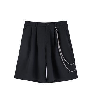Chain Strap Wide Leg Dress Shorts