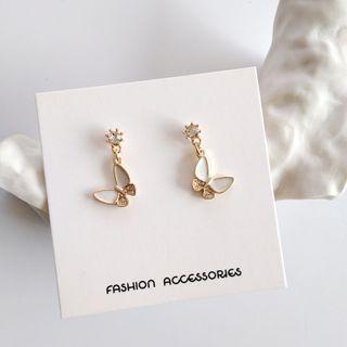 Sterling Silver Butterfly Drop Earring