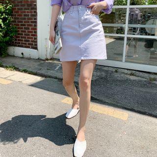 Pastel Cotton A-line Miniskirt