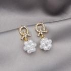 Knot Rhinestone Faux Pearl Dangle Earring 1 Pair - E3106 - One Size