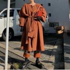 Single-breasted Cape Midi Coat