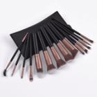 Set Of 14: Makeup Brush With Bag With Bag - Set Of 14 - Black & Coffee - One Size