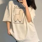 Short-sleeve Alpaca T-shirt White - One Size