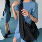 Drawcord Nylon Crossbody Bag