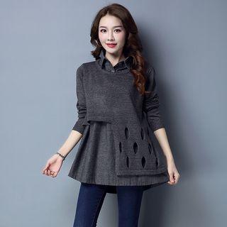 Mock Two Piece Long-sleeve Shirt