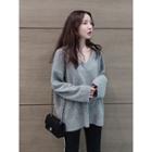 V-neck A-line Knit Top