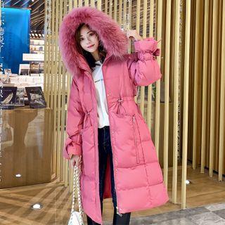 Fluffy Hoode Padded Zip-up Coat
