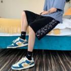 Paisley Print Panel Straight Leg Sweatshorts