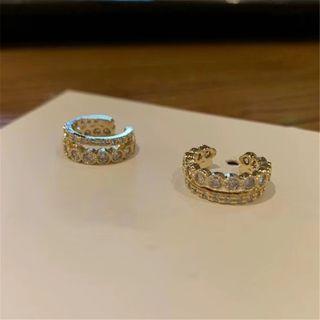 Rhinestone Ear Cuff 1 Pc - Gold - One Size