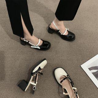 Chunky-heel Slingback Mary Jane Pumps