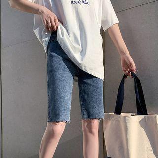 Denim Straight Cut Shorts