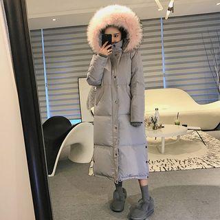 Faux-fur Trim Hooded Down Coat