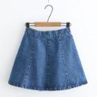 Mini A-line Denim Skirt Denim Blue - One Size