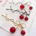 Cherry Ribbon Hair Pin