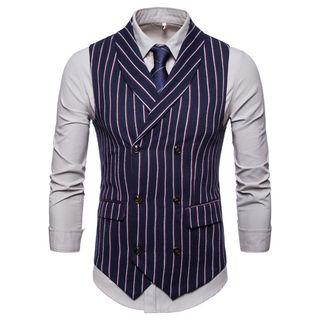 Striped Double-breasted Vest