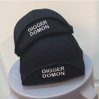Letter Embroidered Baseball Cap Black - One Size