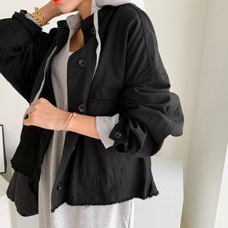 Mandarin-collar Shirt Jacket